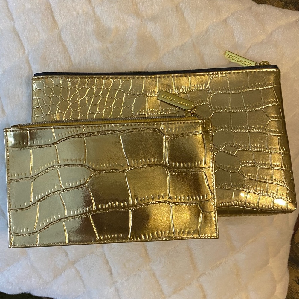 Gold Estée Lauder Makeup Bags! (Never Used)